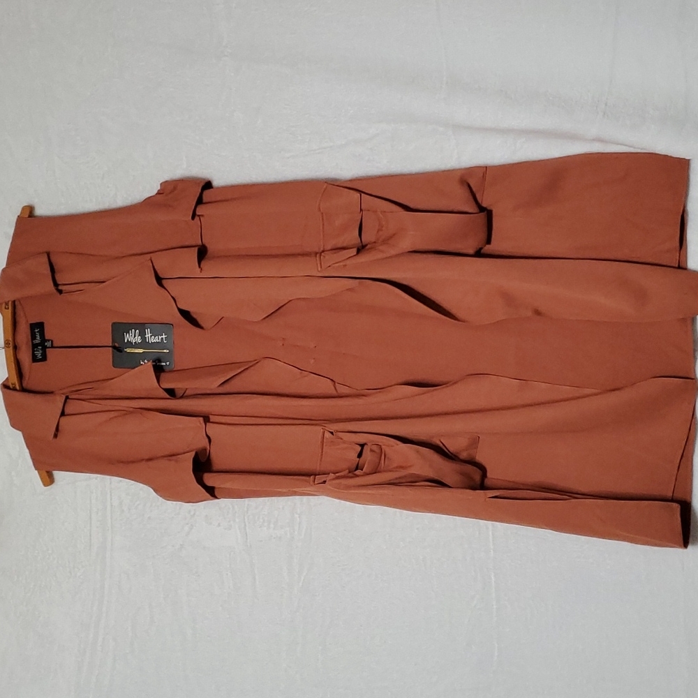 Wilde Heart women long vest sleeveless M brown